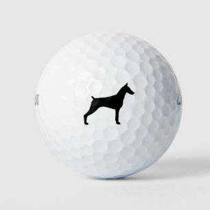 Doberman Pinscher Silhouette Golfball