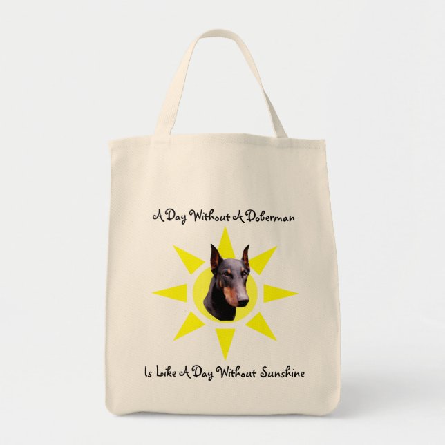 Doberman Pinscher Sunshine Dog Tote Bag Tragetasche (Vorne)
