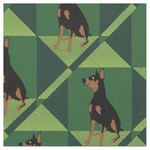 Doberman Pinscher über grüne Cubes