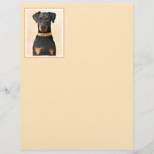 Doberman Pinscher Unzugeschnittene Malerei Origina