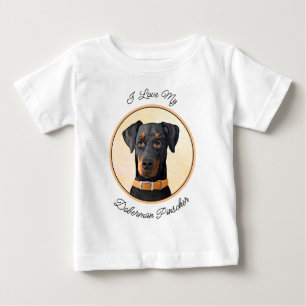 Doberman Pinscher Unzugeschnittene Malerei Origina Baby T-shirt