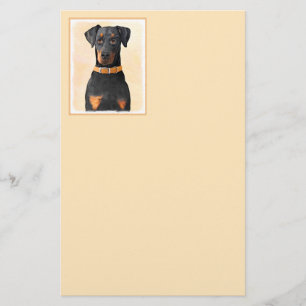 Doberman Pinscher Unzugeschnittene Malerei Origina Briefpapier