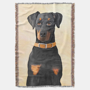Doberman Pinscher Unzugeschnittene Malerei Origina Decke