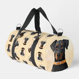 Doberman Pinscher Unzugeschnittene Malerei Origina Duffle Bag