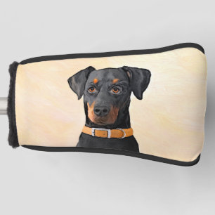 Doberman Pinscher Unzugeschnittene Malerei Origina Golf Headcover