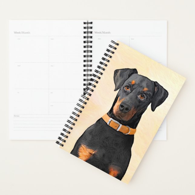 Doberman Pinscher Unzugeschnittene Malerei Origina Planer (Anzeige)