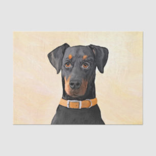 Doberman Pinscher Unzugeschnittene Malerei Origina Seidenpapier