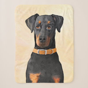 Doberman Pinscher Unzugeschnittene Malerei Origina Sherpadecke