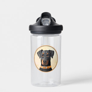 Doberman Pinscher Unzugeschnittene Malerei Origina Trinkflasche