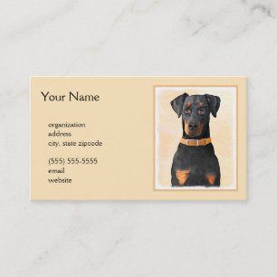 Doberman Pinscher Unzugeschnittene Malerei Origina Visitenkarte