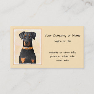 Doberman Pinscher Unzugeschnittene Malerei Origina Visitenkarte