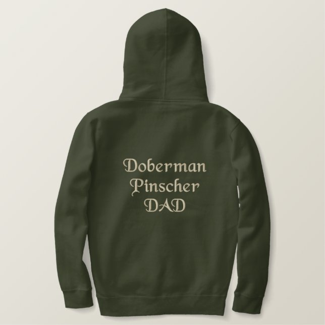 Doberman Pinscher VATER Gifts Bestickter Hoodie (Design Rückseite)