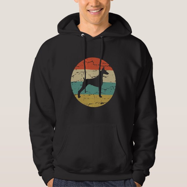 Doberman Pinscher Vintag Retro Dog Lover Hoodie (Vorderseite)
