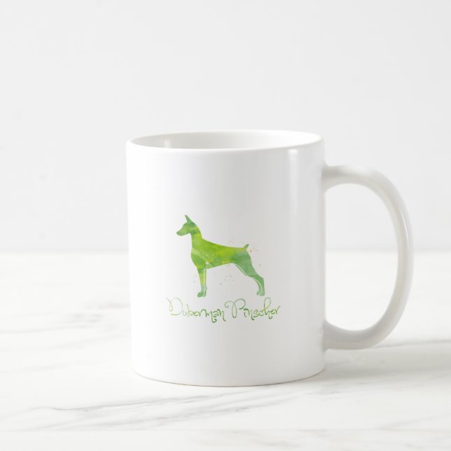 Doberman Pinscher Watercolor Design Kaffeetasse (Rechts)
