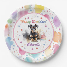 Doberman Pinscher Watercolor Papierplatte
