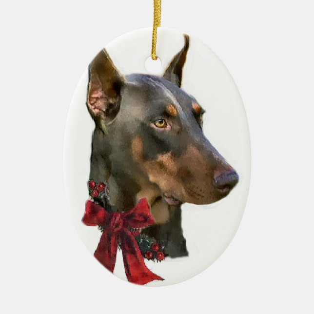 Doberman Pinscher Weihnachtsgeschenke Ornament (Vorne)