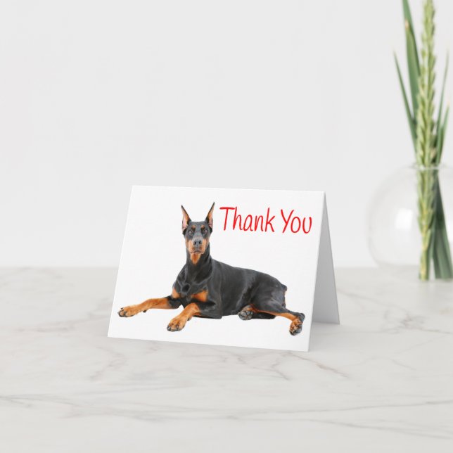 Doberman Pinscher Welpe Hund Red Danke - Blank (Vorderseite)