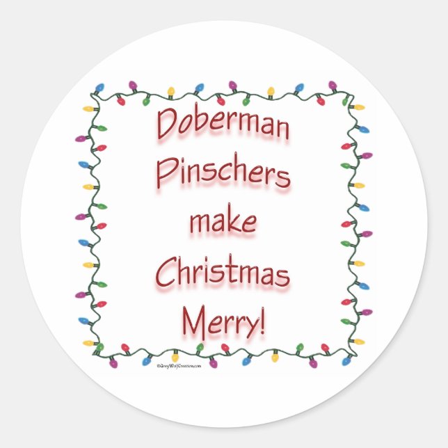 Doberman Pinschers Make Christmas ... - Sticker (Vorderseite)