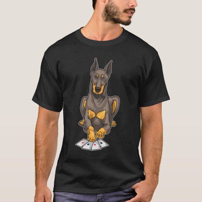 Doberman Poker Poker-Karten T-Shirt (Vorderseite)