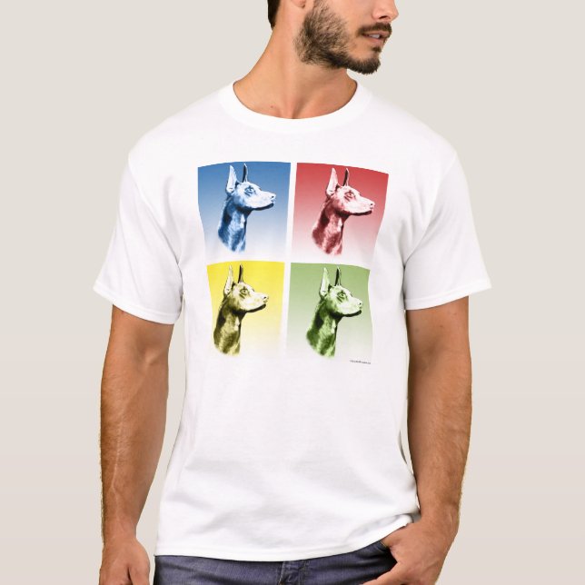Doberman Pop Art T-Shirt (Vorderseite)