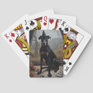 Doberman Pumpkins Halloween Beängstigend Spielkarten