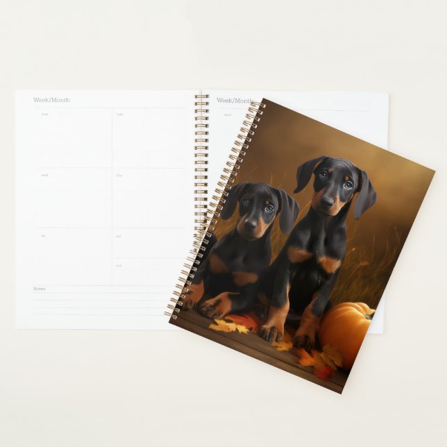 Doberman Puppy Autumn Delight Pumpkin Planer (Anzeige)