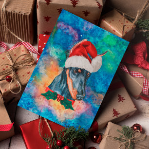 Doberman-Rasse Hund Weihnachten