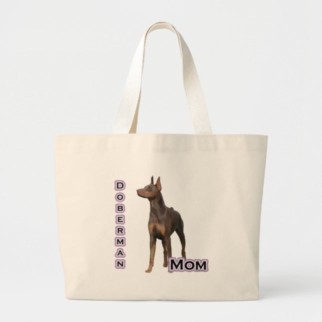 Doberman(Rost) Mama 4 Jumbo Stoffbeutel (Vorne)