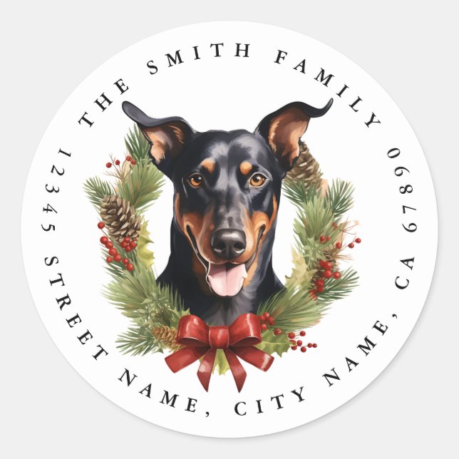 Doberman Round Stickers (Vorderseite)