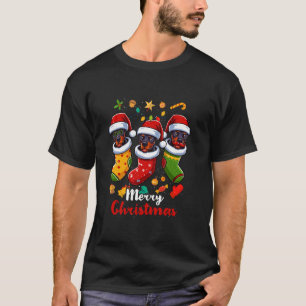 Doberman Santa Claus Weihnachts-Strumpf Dog Merry T-Shirt