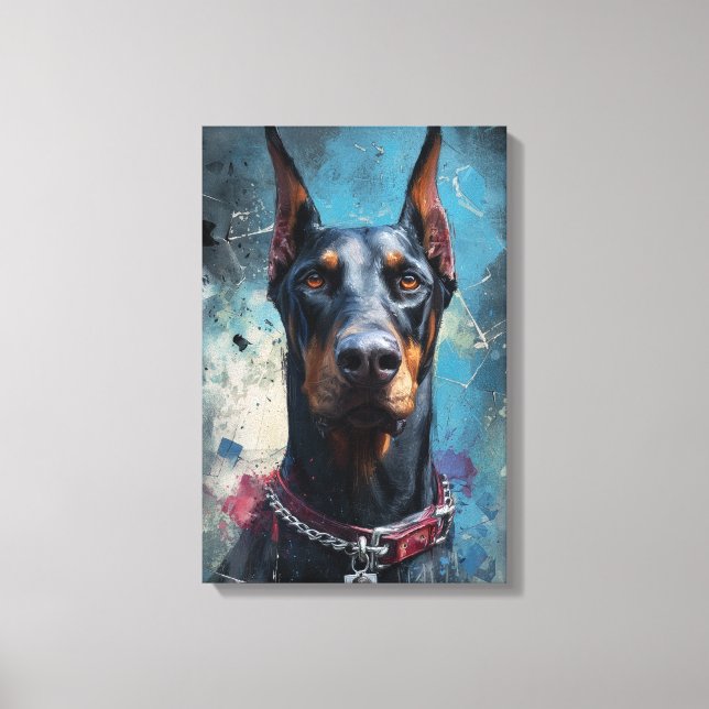 Doberman – Strength and Loyalty Leinwanddruck (Vorderseite)