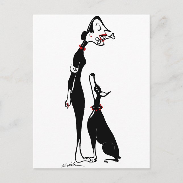Doberman und Doberwoman Postkarte (Vorderseite)