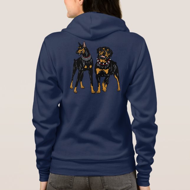 Doberman und Rotweiler Hoodie (Rückseite)