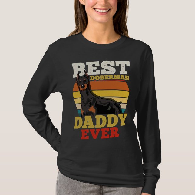 Doberman Vater Retro T-Shirt (Vorderseite)