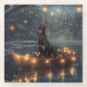 Doberman Weihnachts Feierliche Reise Glasuntersetzer