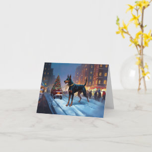 Doberman Weihnachts-Feiertage Karte