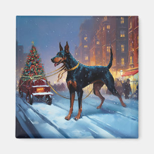 Doberman Weihnachts-Feiertage Magnet