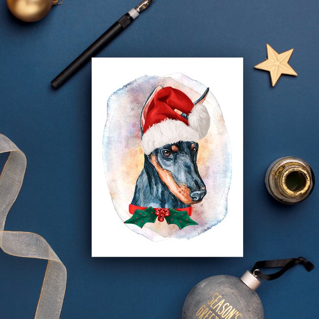 Doberman Weihnachtsgeschenke für Hunde Liebhaber Feiertagspostkarte (Von Creator hochgeladen)