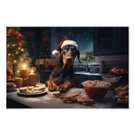 Doberman Weihnachtskekse Feiertag Fotodruck