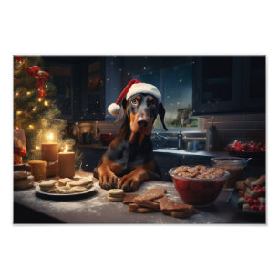 Doberman Weihnachtskekse Feiertag Fotodruck