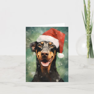 Doberman Weihnachtsmalerei Karte