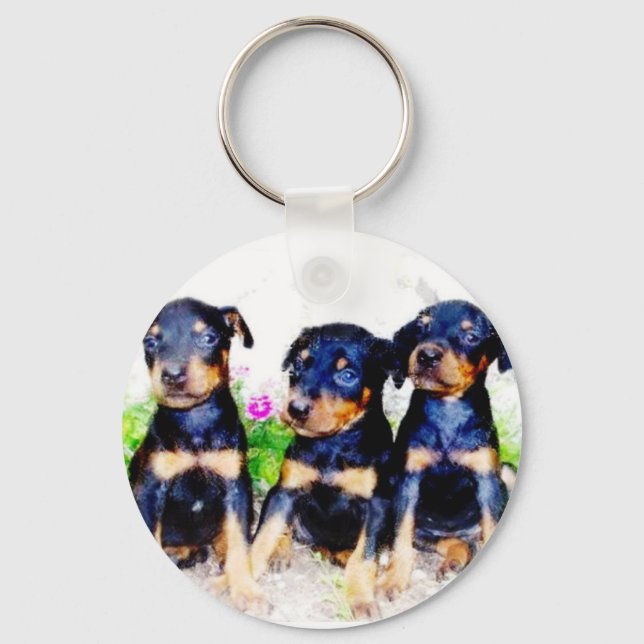 Doberman Welpen Schlüsselanhänger (Vorderseite)