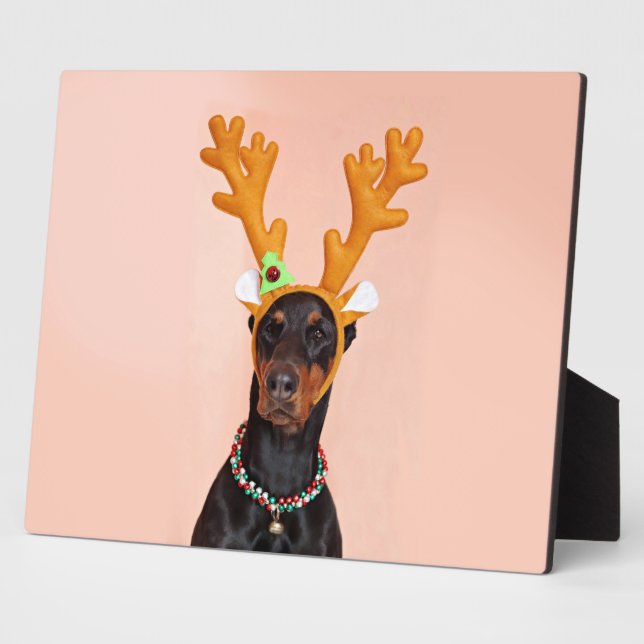 Doberman with Horns of a Deer Fotoplatte (Seite)