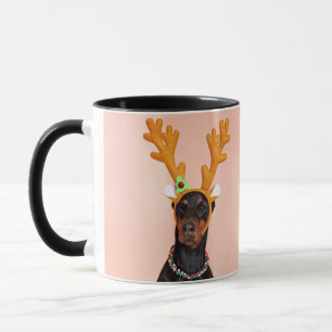 Doberman with Horns of a Deer Tasse
