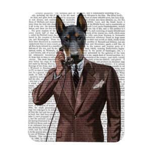 Dobermann am Telefon Magnet