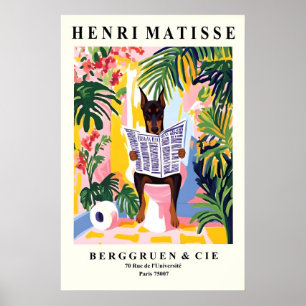 Dobermann auf Toilette Druck - Badezimmer im Matis Poster