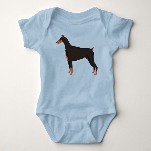 Dobermann Baby Strampler (Vorderseite)