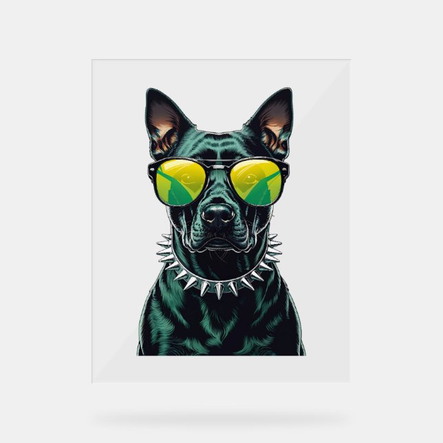 Dobermann Cool Acrylschild (Vorderseite)