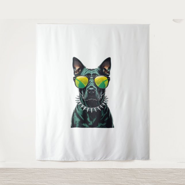 Dobermann Cool Wandteppich (Vorderseite)