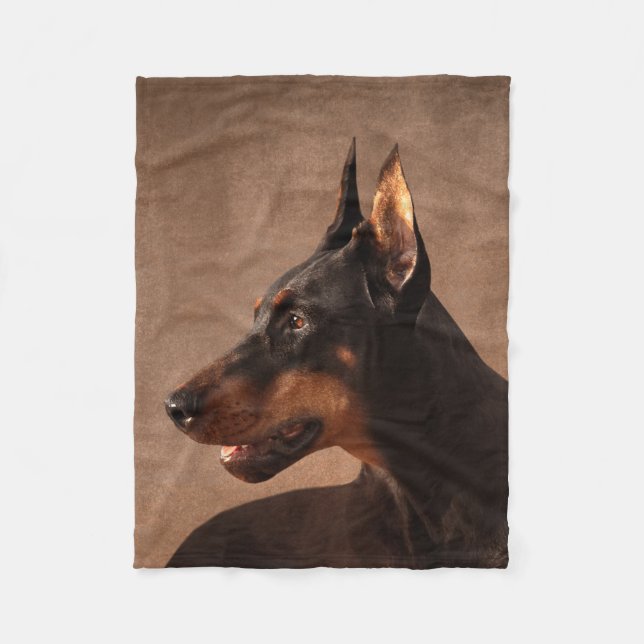 Dobermann - DobermannPinscher Fleecedecke (Vorderseite)